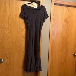 Super fun, z- supply slate blue ruffled cap sleeve maxi dress